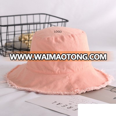 whole sale vintage washing multicolour optional cotton fabric bucket hat