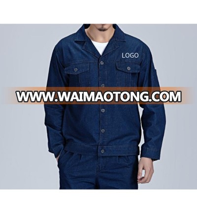 wholesale custom logo suit durability 100% cotton denim working clothes